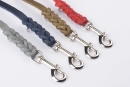 Fettleder Verlngerungs - Fhrleine tannengrn 12 mm Groe Hunde 2,40 m 3 fach normaler Karabiner Messing